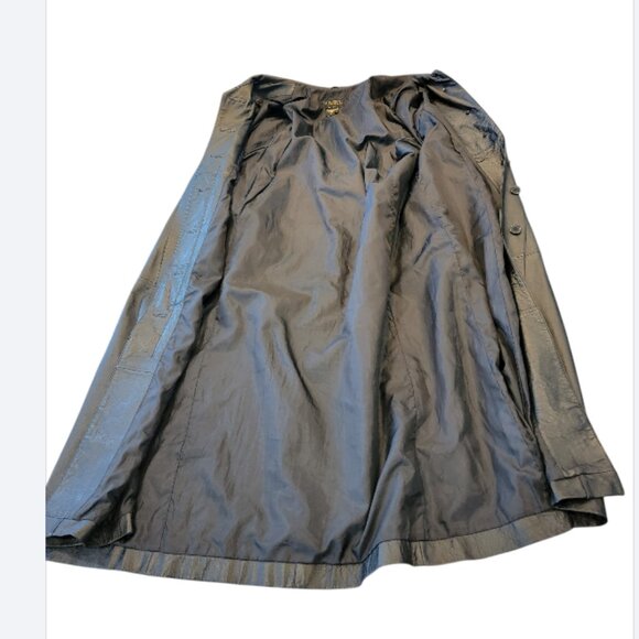 Komitor 51" Calf Length Women's Black Leather Trench Coat Style 02734 WPL 5602 - Picture 8 of 13